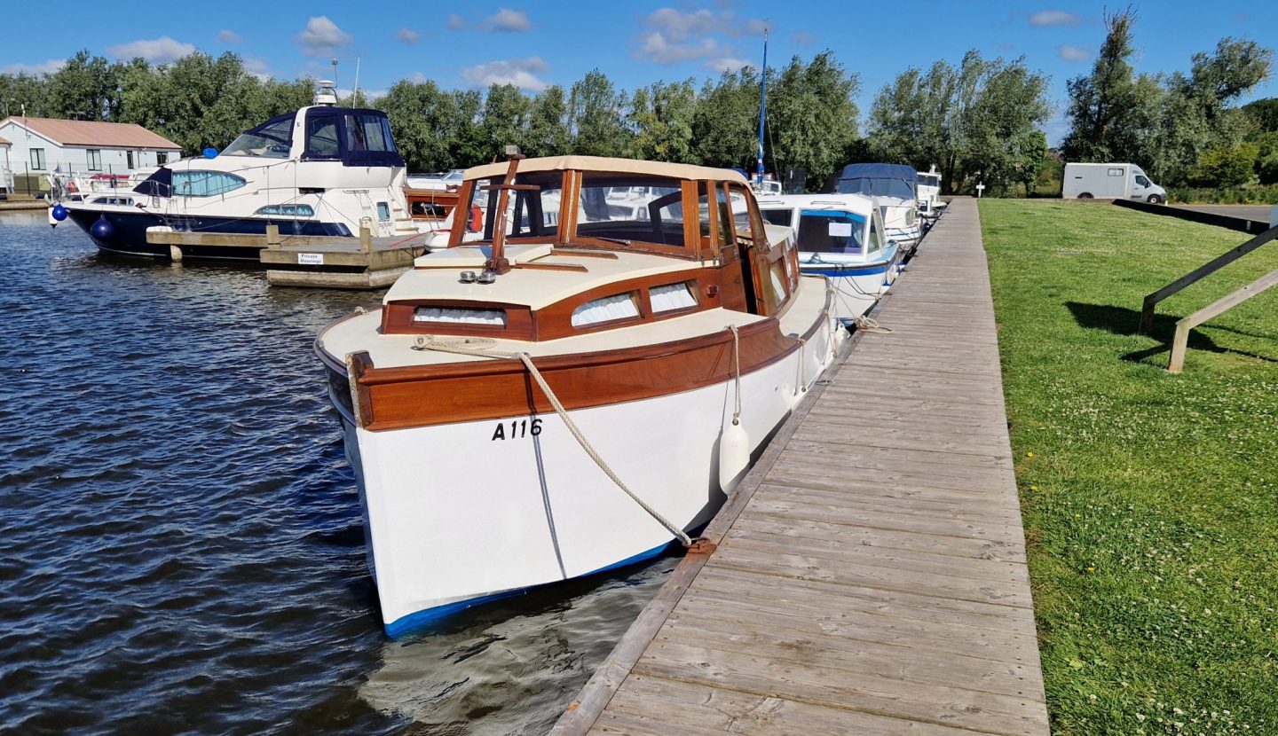 Martham Boats Wooden River Cruiser - Nice One - Waterside Marine Sales